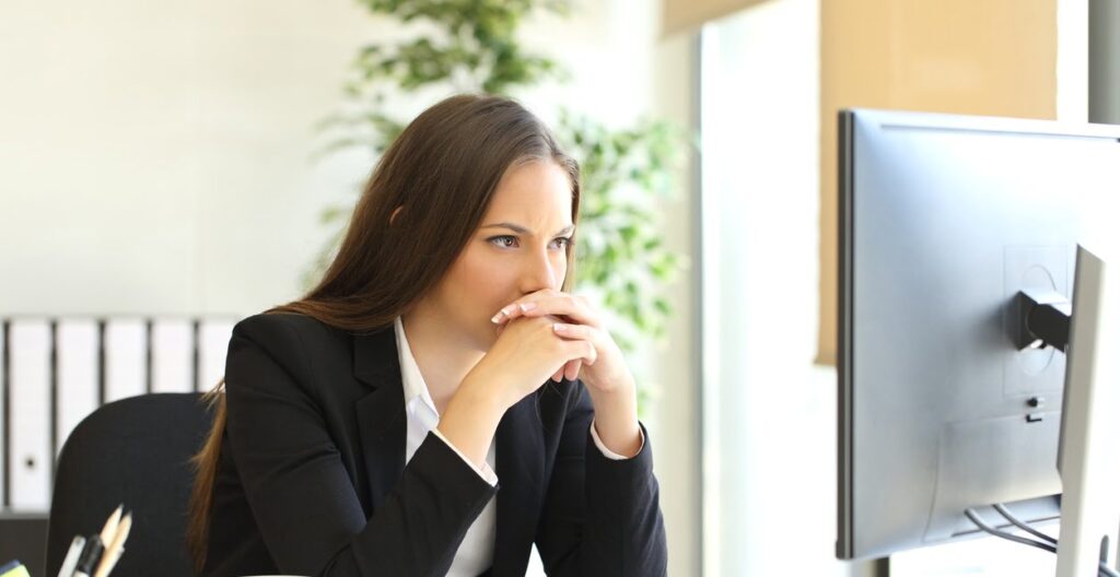 Nervous insecure thinking in business